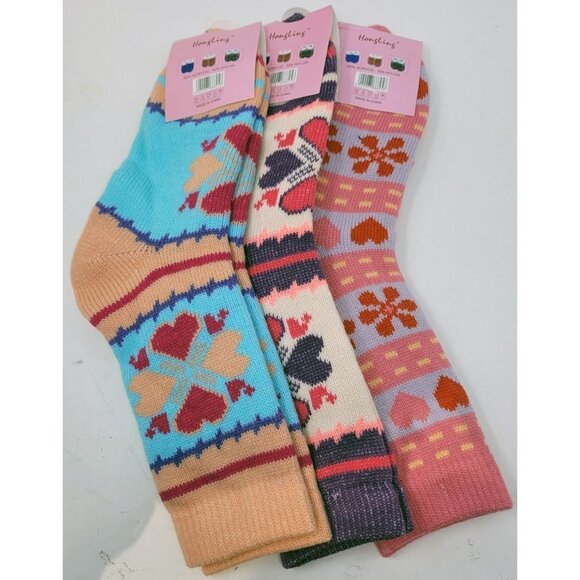 3 Pairs x Women' Fashion Thick Crew Warm Winter Socks * 9-11 - Acrylic - Picture 1 of 3